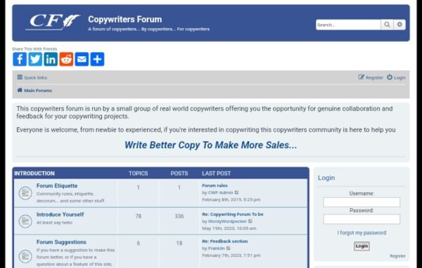 Copywriters Forum a best Website for Copywriters