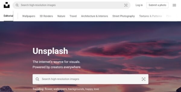 Unsplash a best Website for Copywriters for tools 