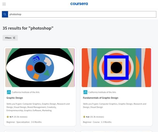 photoshop courses on Coursera