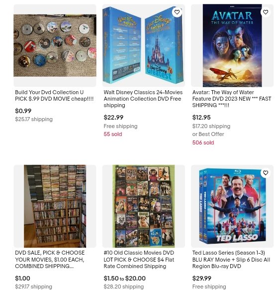 DVDs on ebay 