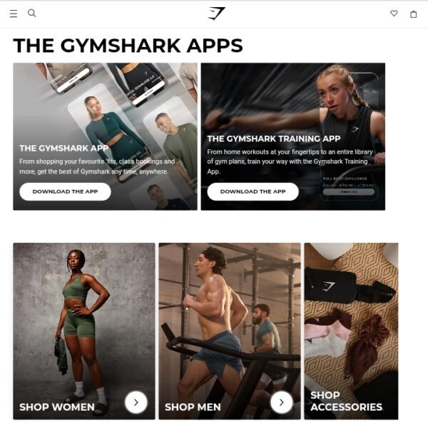 Gymshark - e-commerce store example 