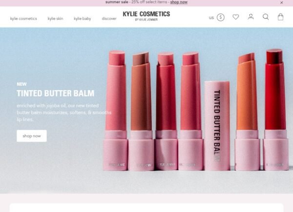 Kylie Cosmetics - e-commerce store example