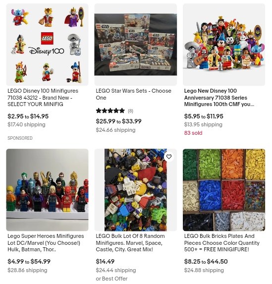 Legos on ebay 