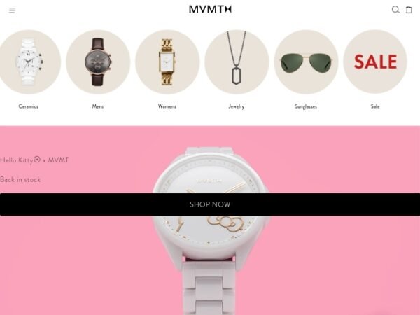 MVMT Watches e-commerce store example