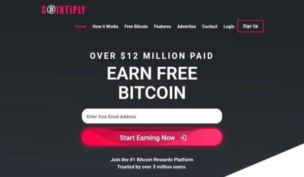 sign up on Cointiply